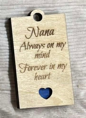 "I'll remember you" Custom Engraved Wooden Keychains
