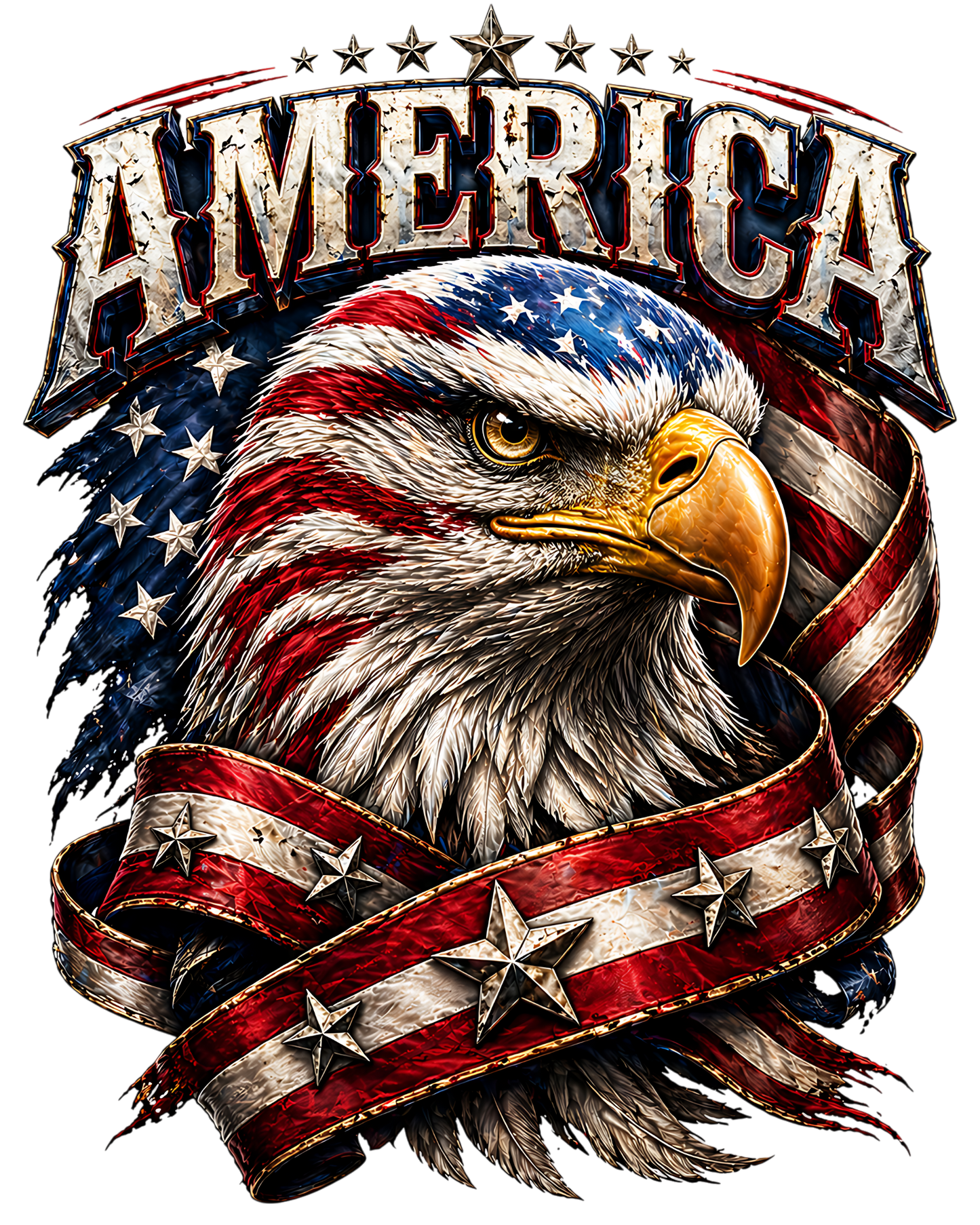 America Eagle Patriotic Graphic T-Shirt | Adult & Youth Sizes | Front or Back Print