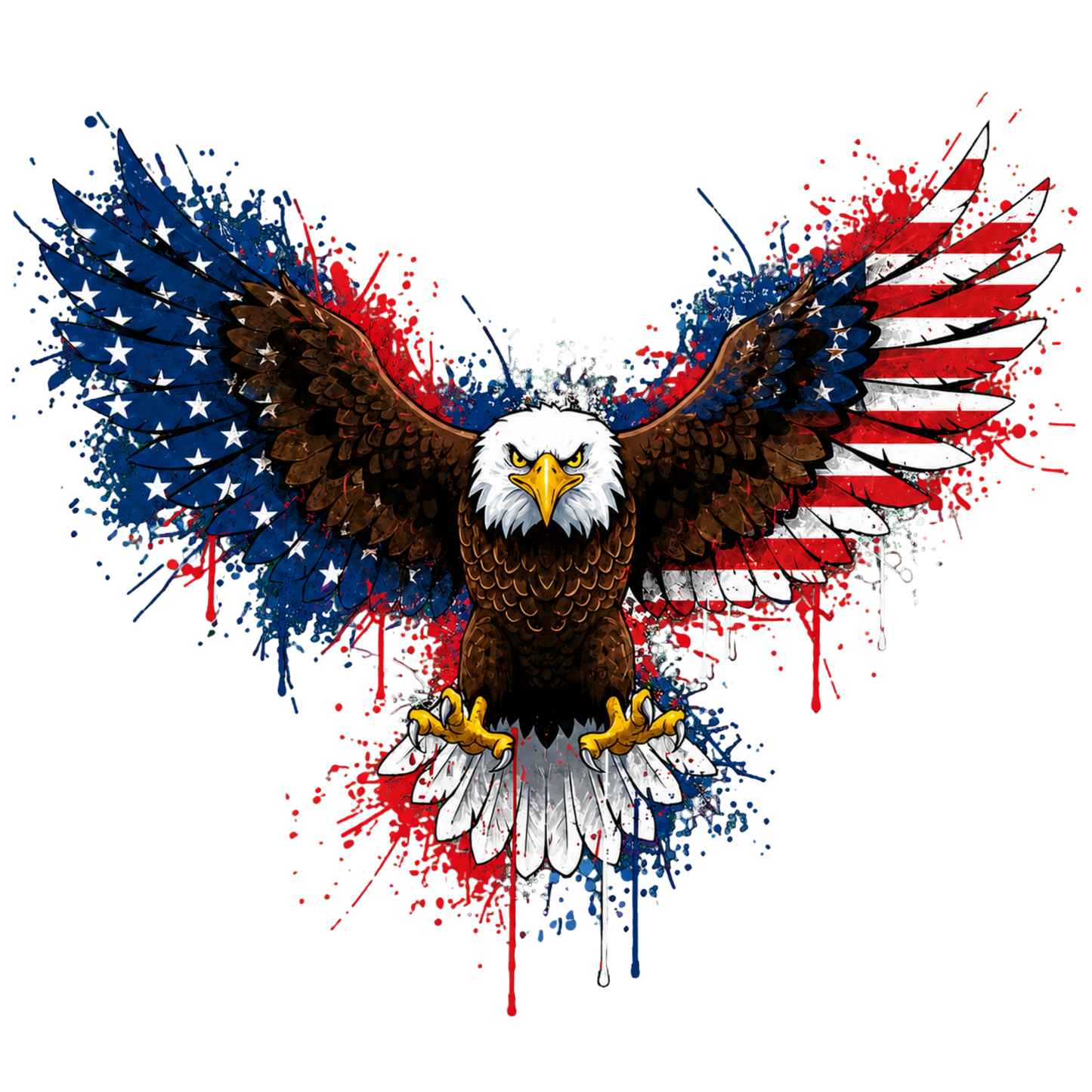 Patriotic Eagle Back Print T-Shirt | USA Flag Eagle Graphic Tee
