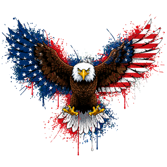 Patriotic Eagle Back Print T-Shirt | USA Flag Eagle Graphic Tee
