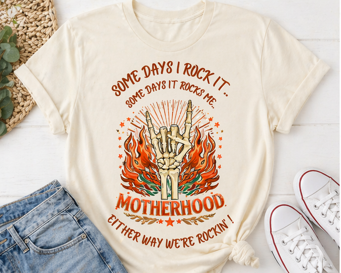 Some Days I Rock It… Motherhood Graphic Tee | Funny Mom Shirt | Custom Mom Life Shirt | Unisex & Women’s Fit