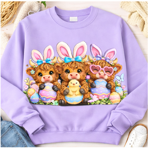Cute Easter Highland Cow Shirt Collection