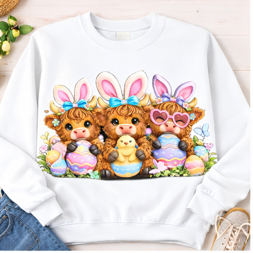 Cute Easter Highland Cow Shirt Collection