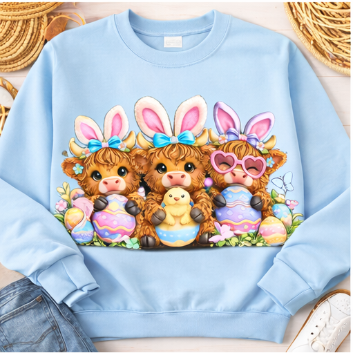 Cute Easter Highland Cow Shirt Collection