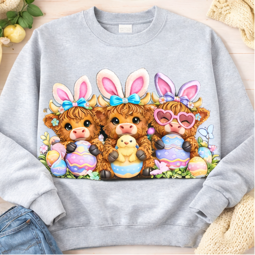Cute Easter Highland Cow Shirt Collection