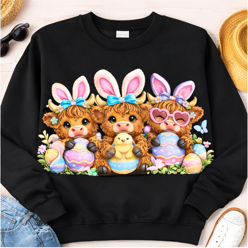 Cute Easter Highland Cow Shirt Collection