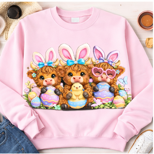 Cute Easter Highland Cow Shirt Collection