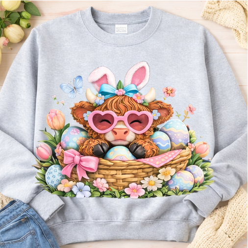 Cute Easter Highland Cow Shirt Collection