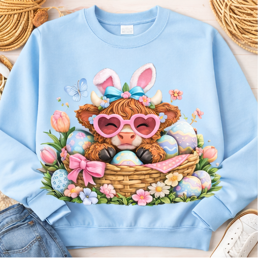 Cute Easter Highland Cow Shirt Collection