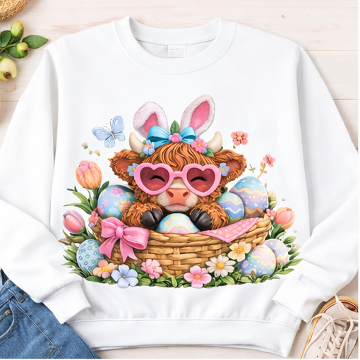 Cute Easter Highland Cow Shirt Collection