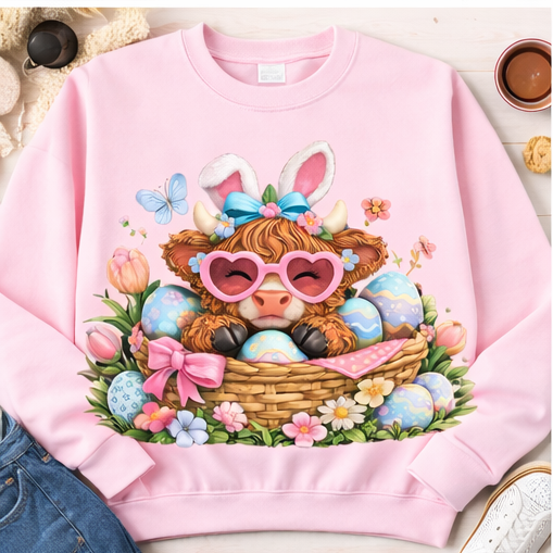 Cute Easter Highland Cow Shirt Collection