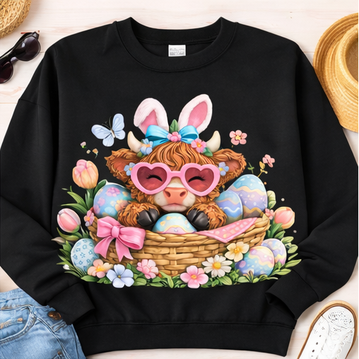 Cute Easter Highland Cow Shirt Collection