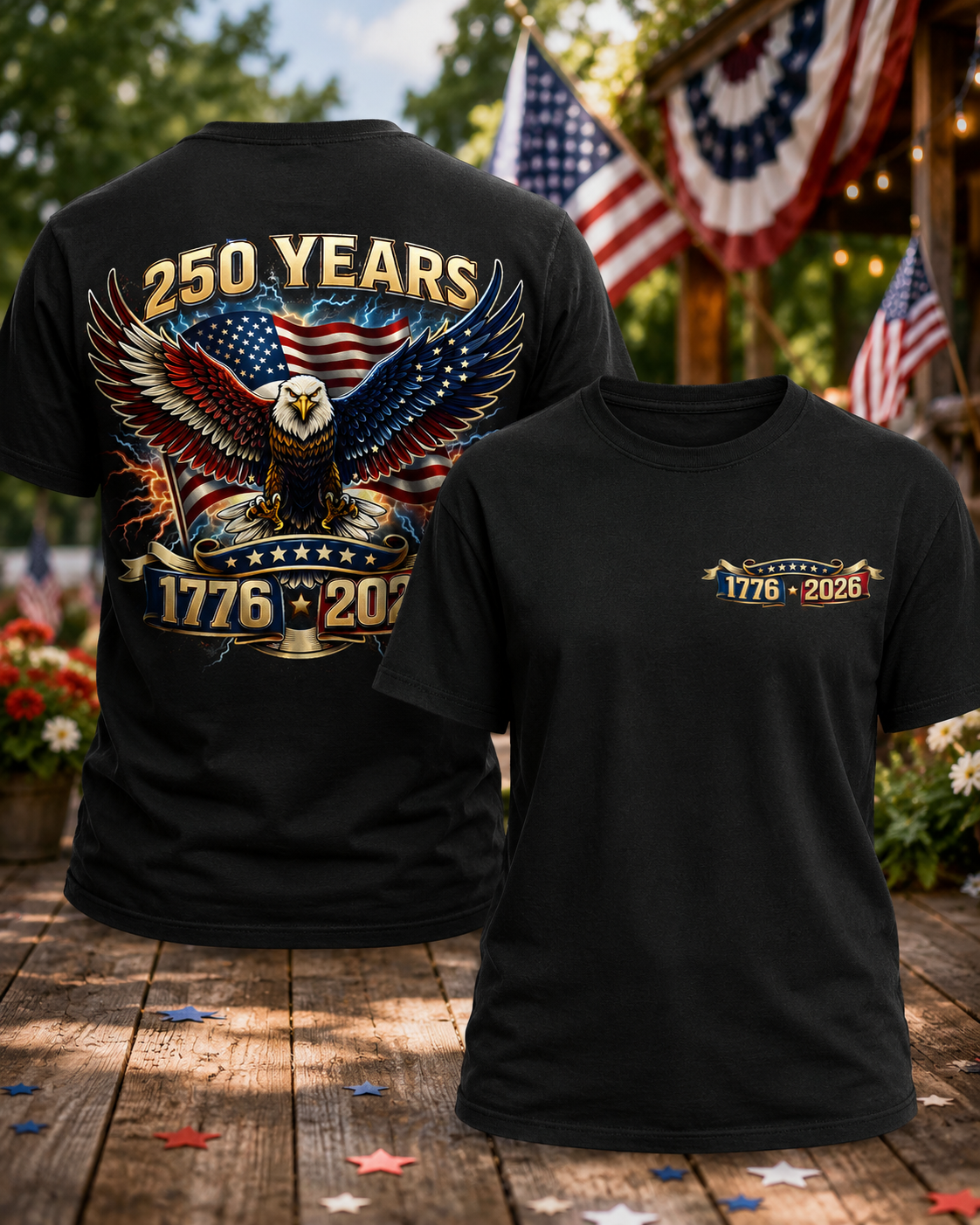 250 Years America Eagle T-Shirt | 1776–2026 Patriotic Anniversary Shirt