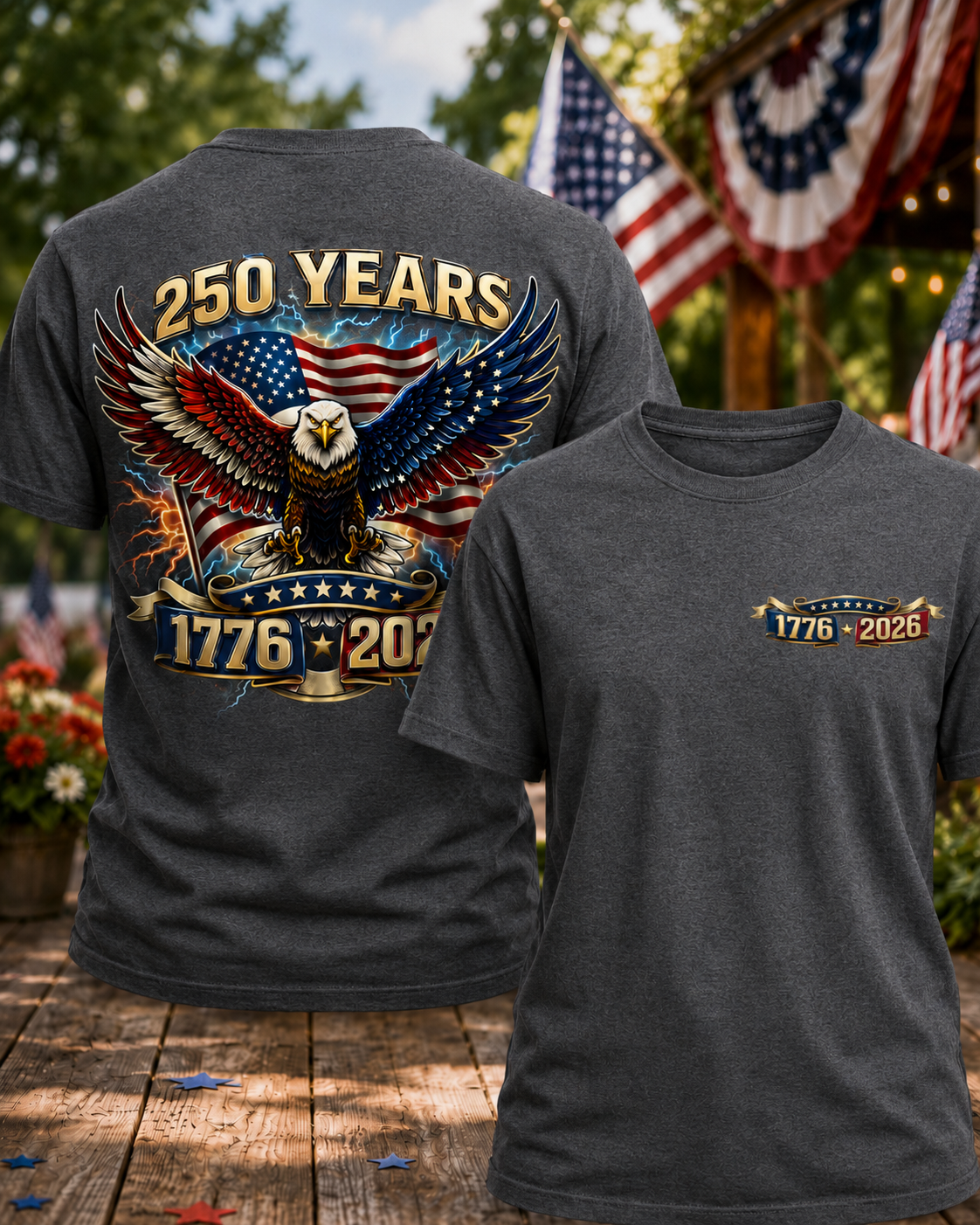 250 Years America Eagle T-Shirt | 1776–2026 Patriotic Anniversary Shirt