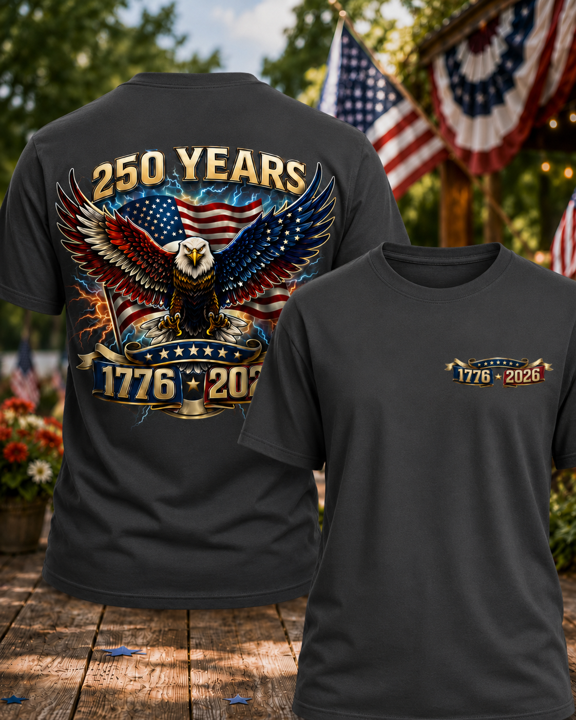 250 Years America Eagle T-Shirt | 1776–2026 Patriotic Anniversary Shirt