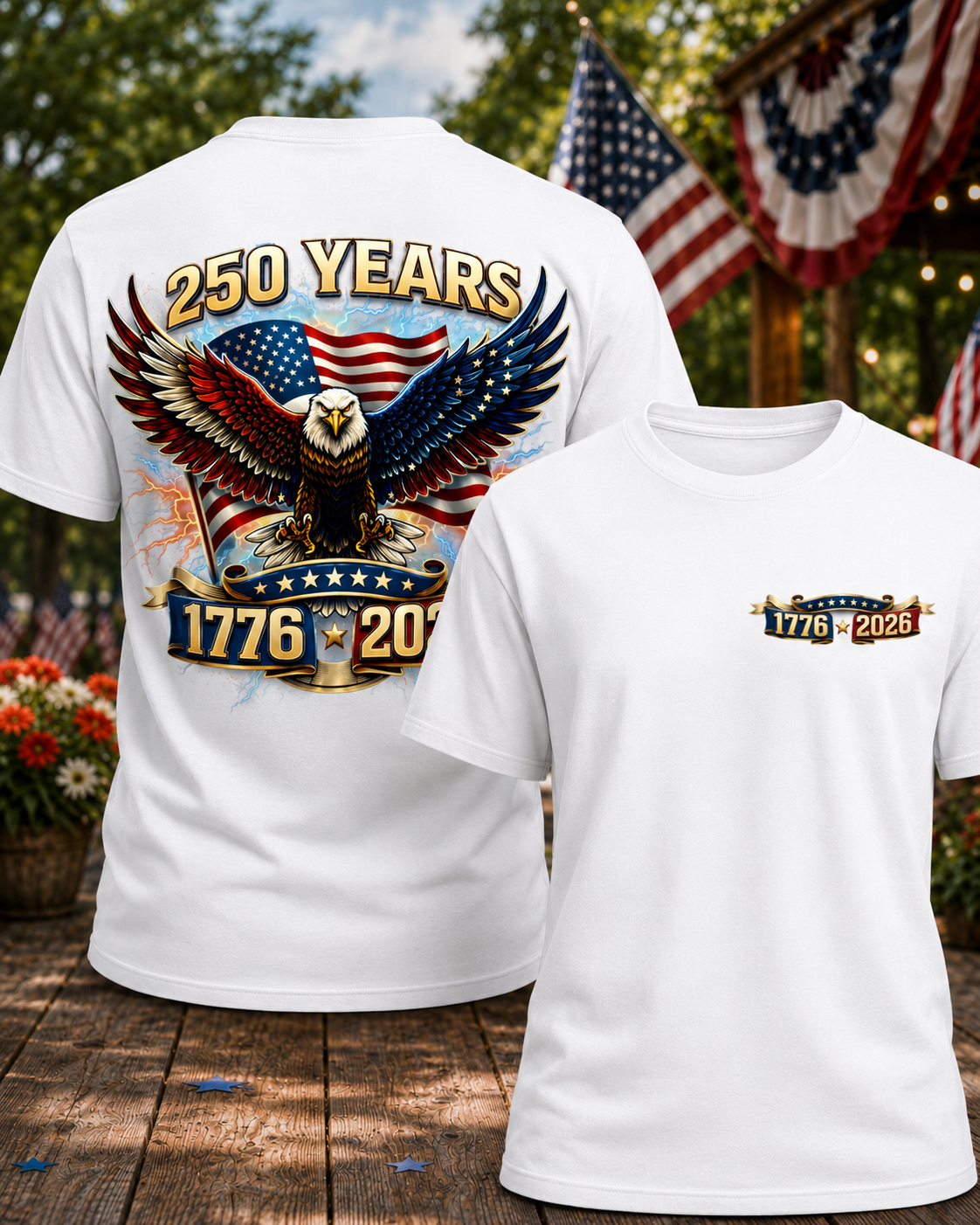 250 Years America Eagle T-Shirt | 1776–2026 Patriotic Anniversary Shirt