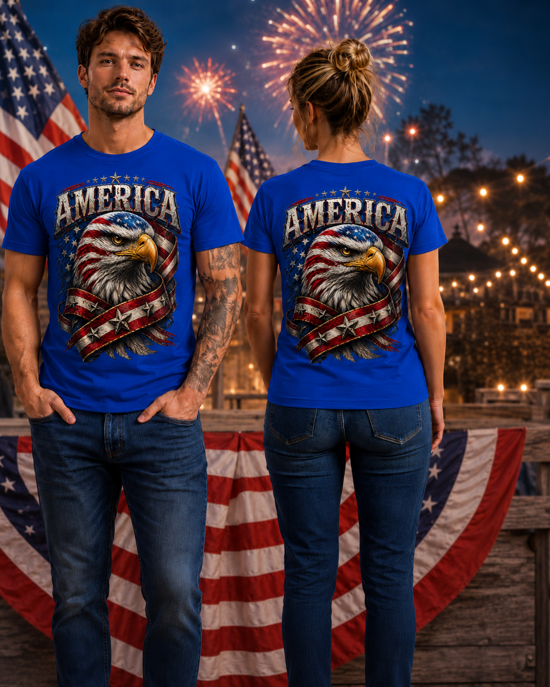 America Eagle Patriotic Graphic T-Shirt | Adult & Youth Sizes | Front or Back Print