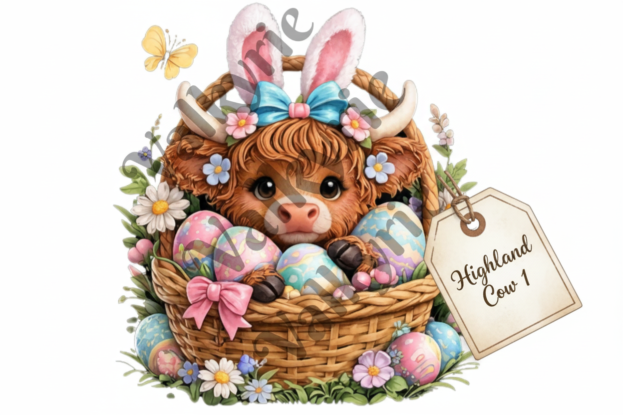 Cute Easter Highland Cow Shirt Collection