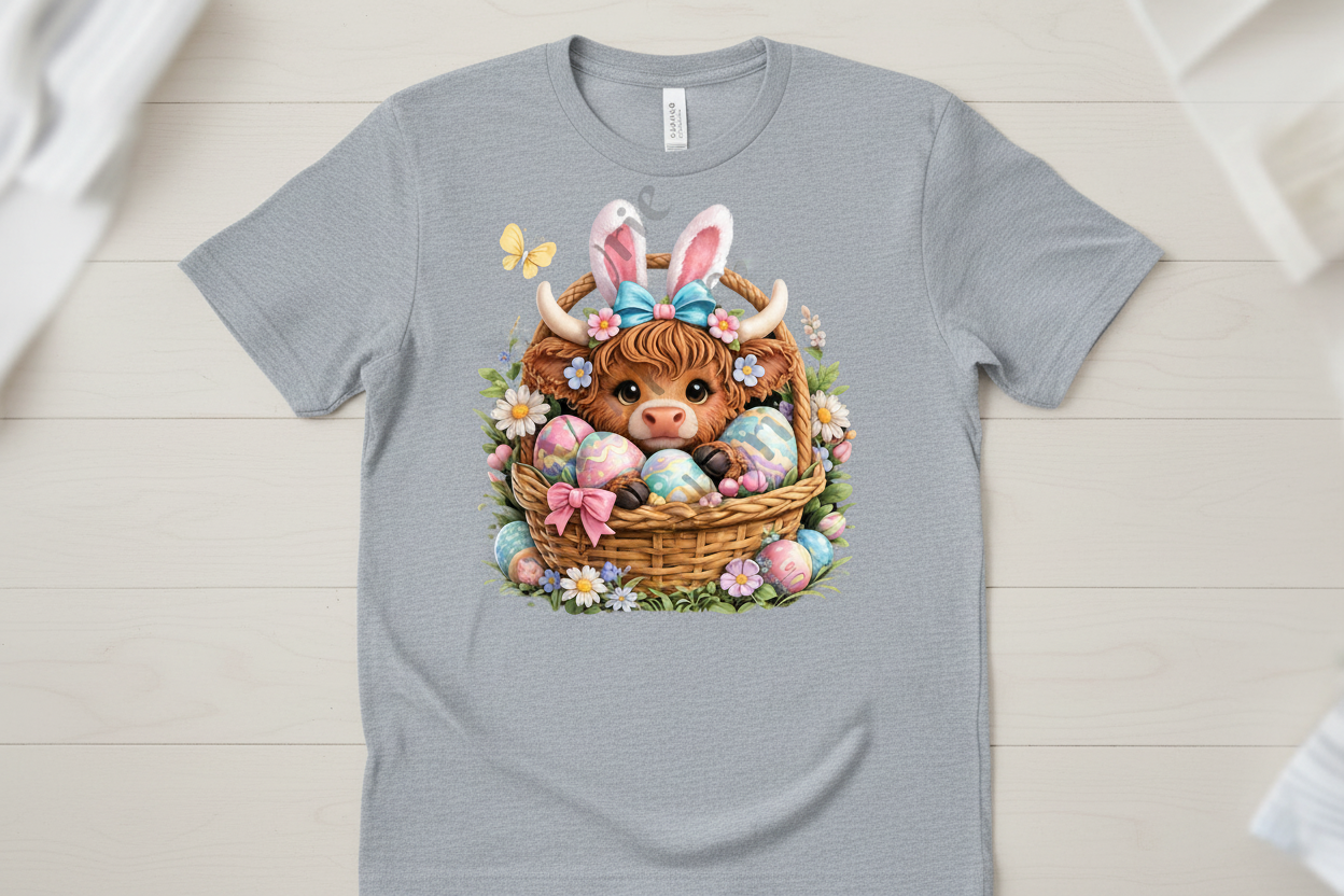 Cute Easter Highland Cow Shirt Collection