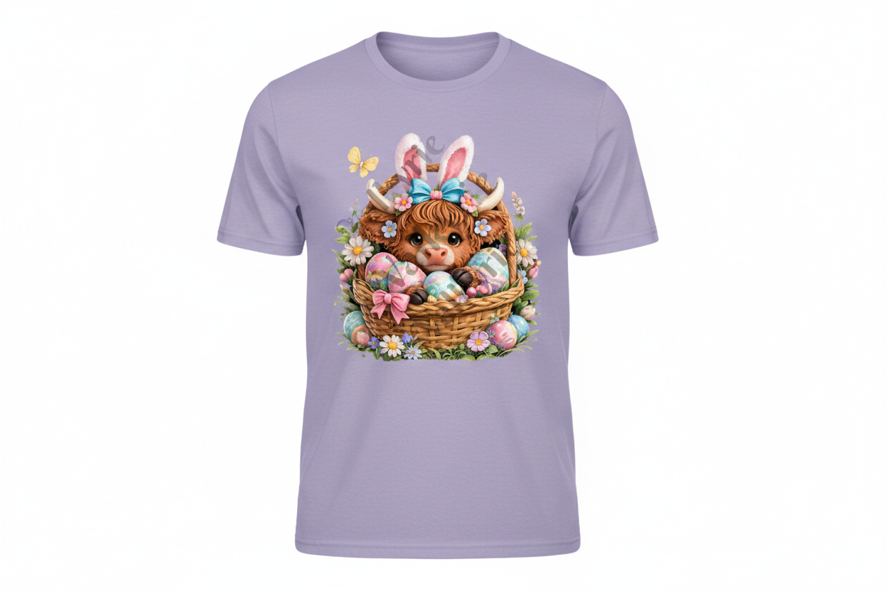 Cute Easter Highland Cow Shirt Collection