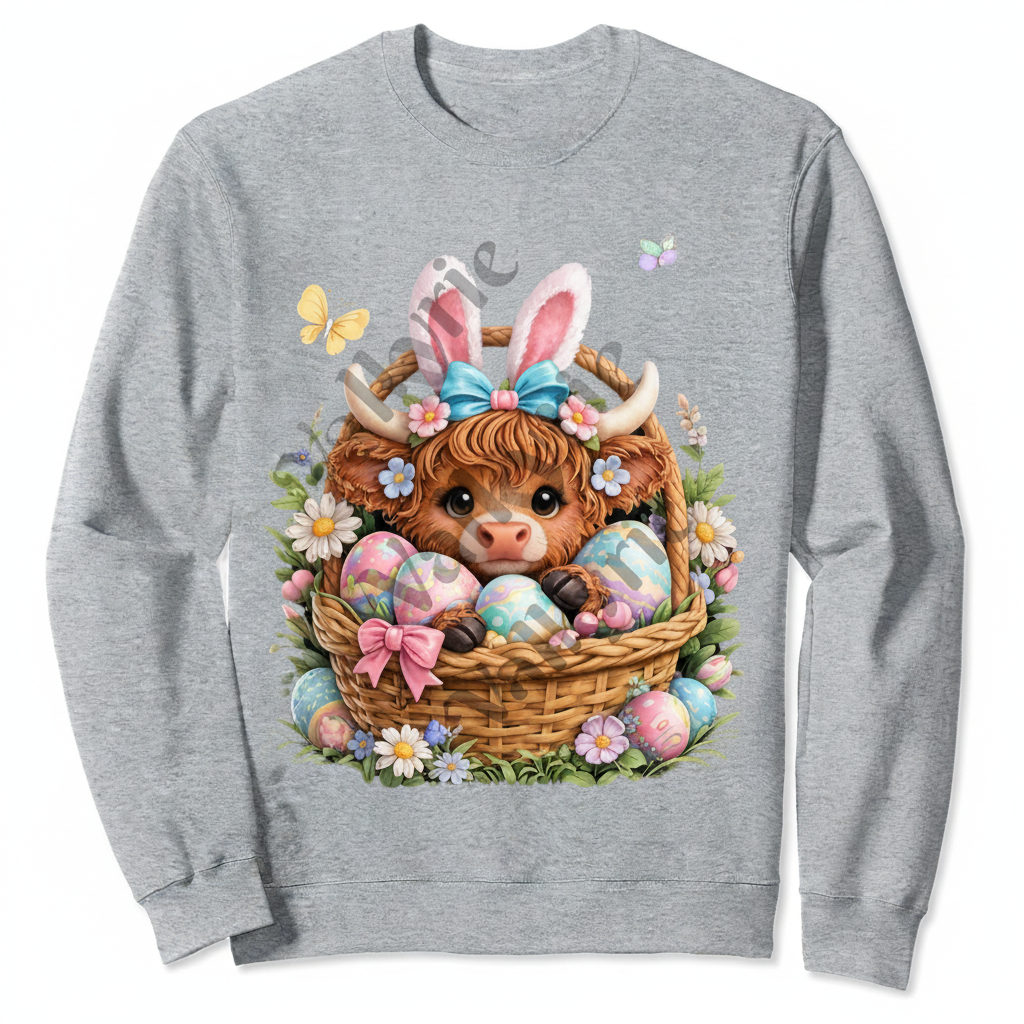 Cute Easter Highland Cow Shirt Collection