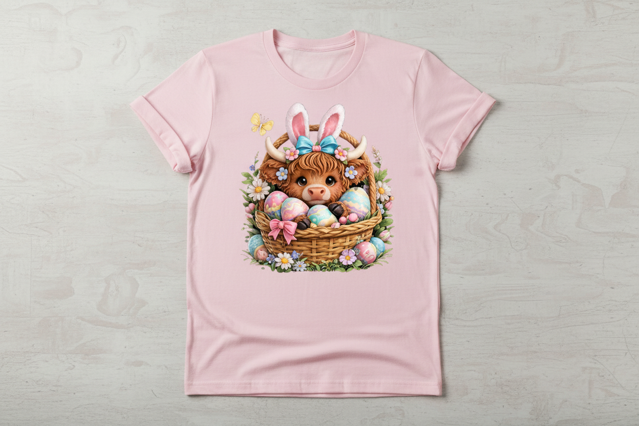 Cute Easter Highland Cow Shirt Collection