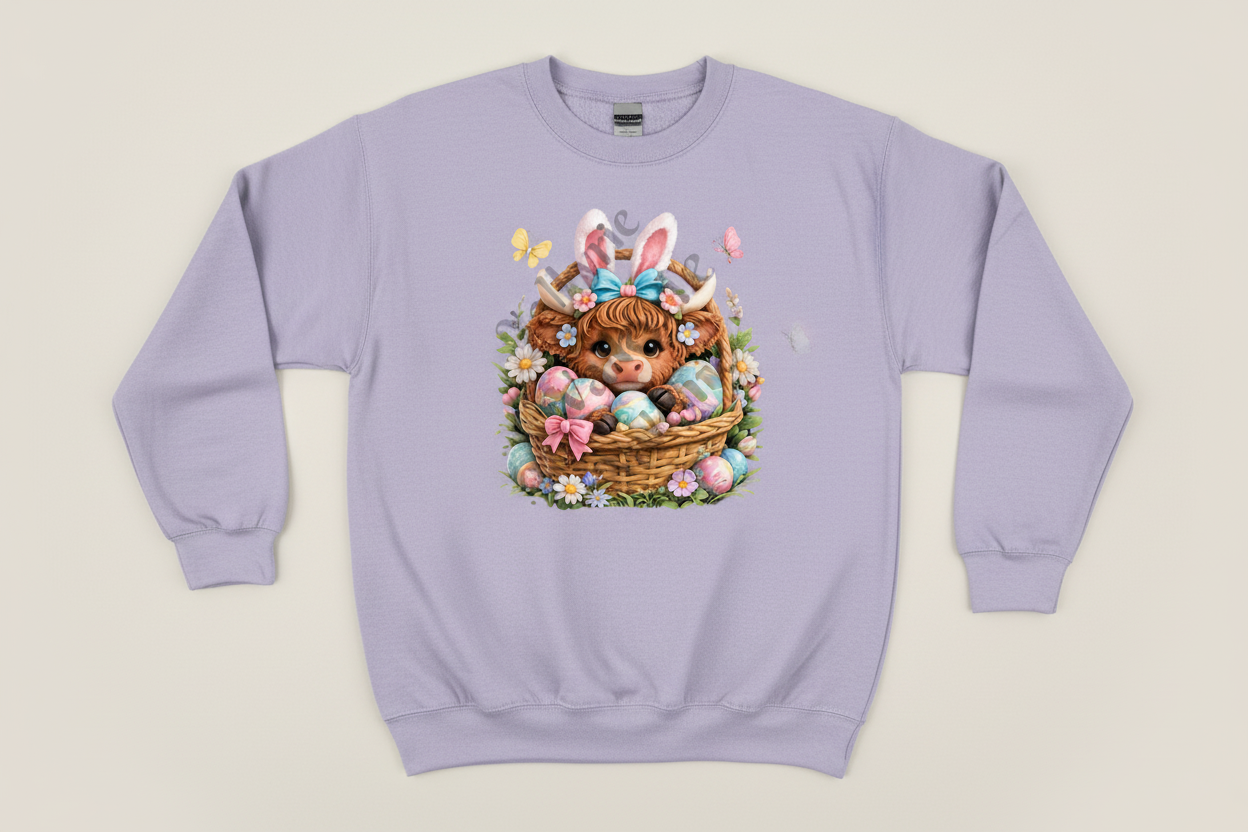 Cute Easter Highland Cow Shirt Collection