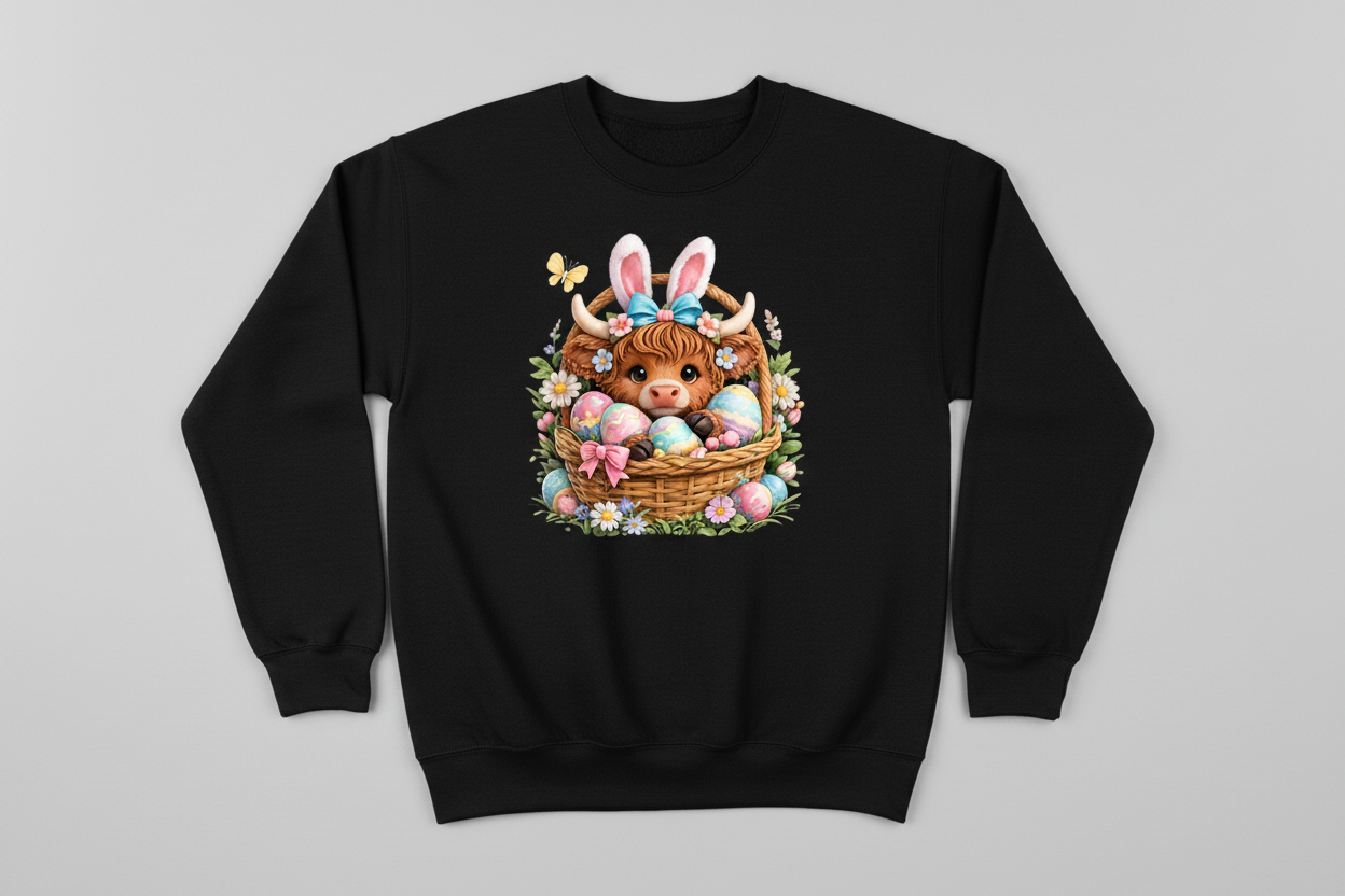Cute Easter Highland Cow Shirt Collection
