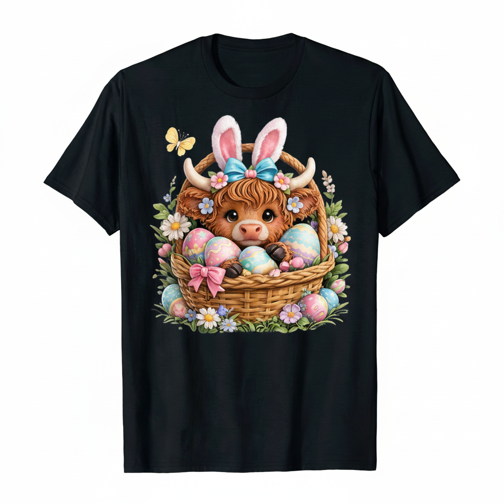 Cute Easter Highland Cow Shirt Collection