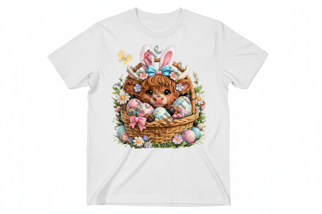 Cute Easter Highland Cow Shirt Collection