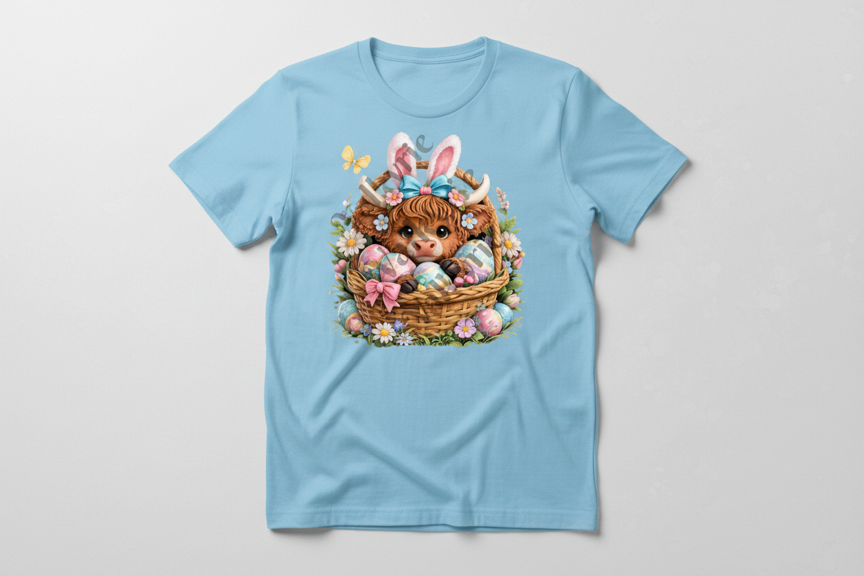 Cute Easter Highland Cow Shirt Collection