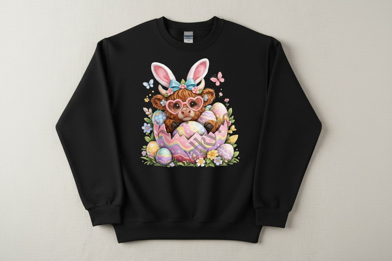 Cute Easter Highland Cow Shirt Collection