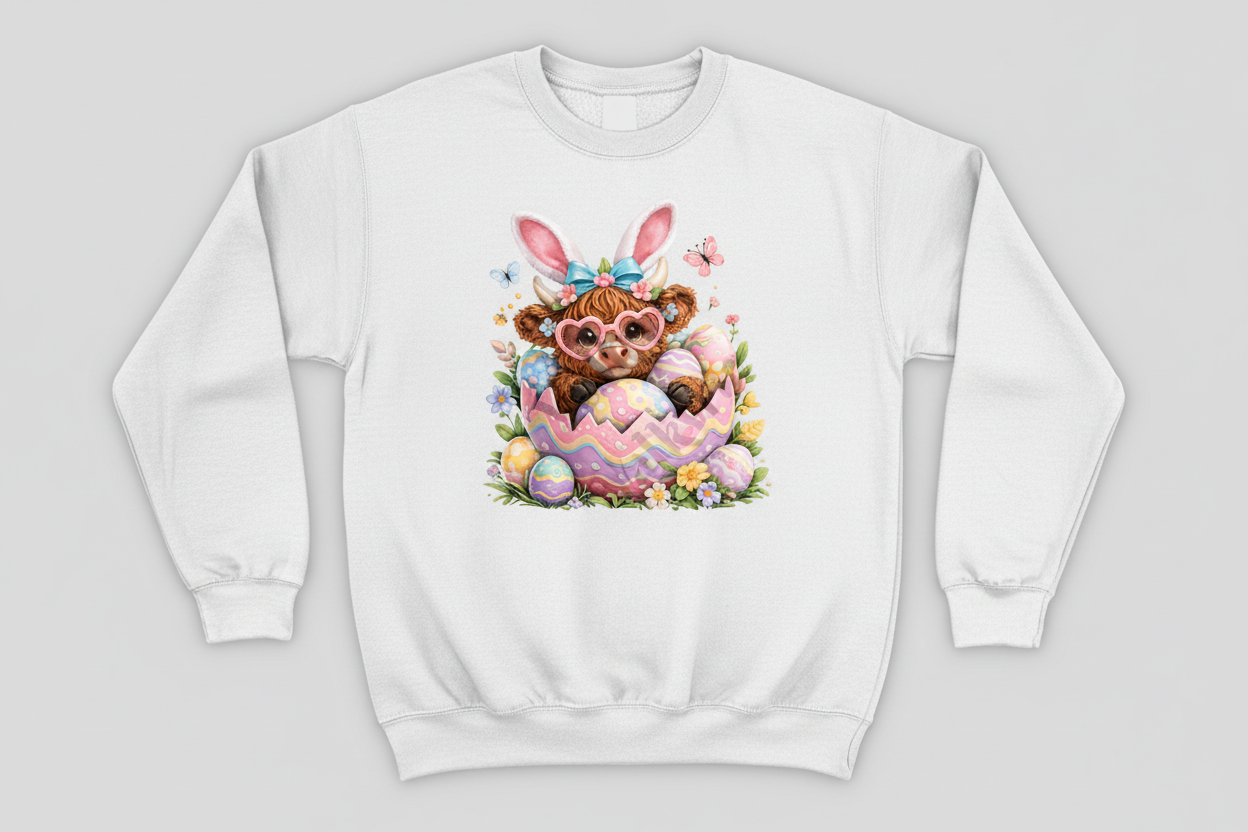 Cute Easter Highland Cow Shirt Collection