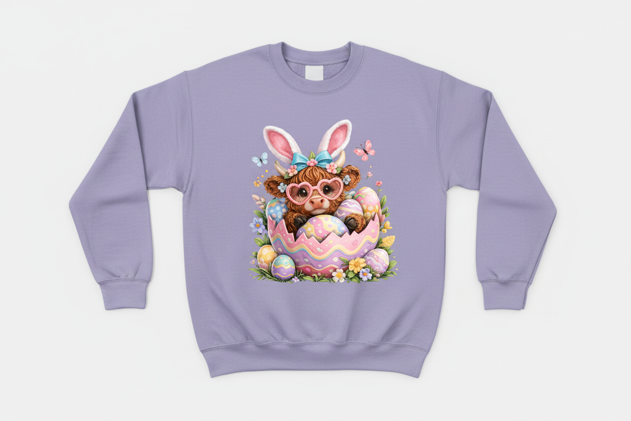 Cute Easter Highland Cow Shirt Collection