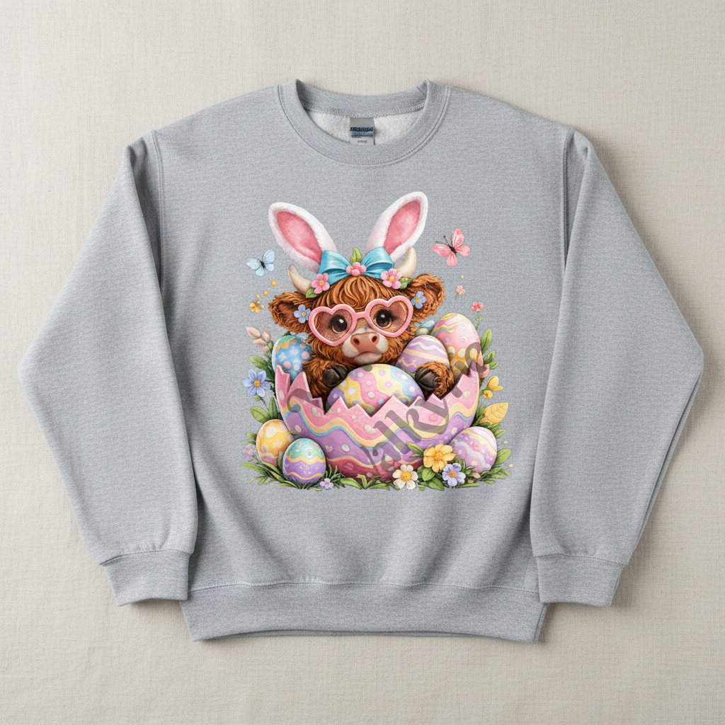 Cute Easter Highland Cow Shirt Collection