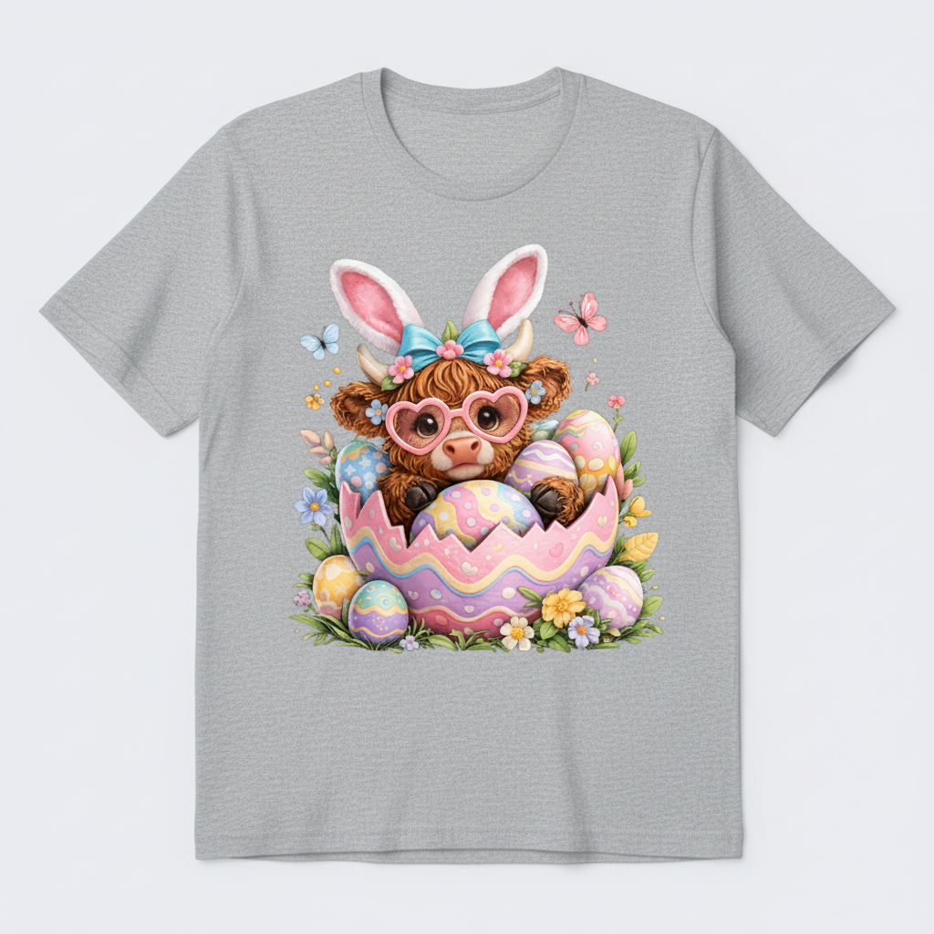 Cute Easter Highland Cow Shirt Collection