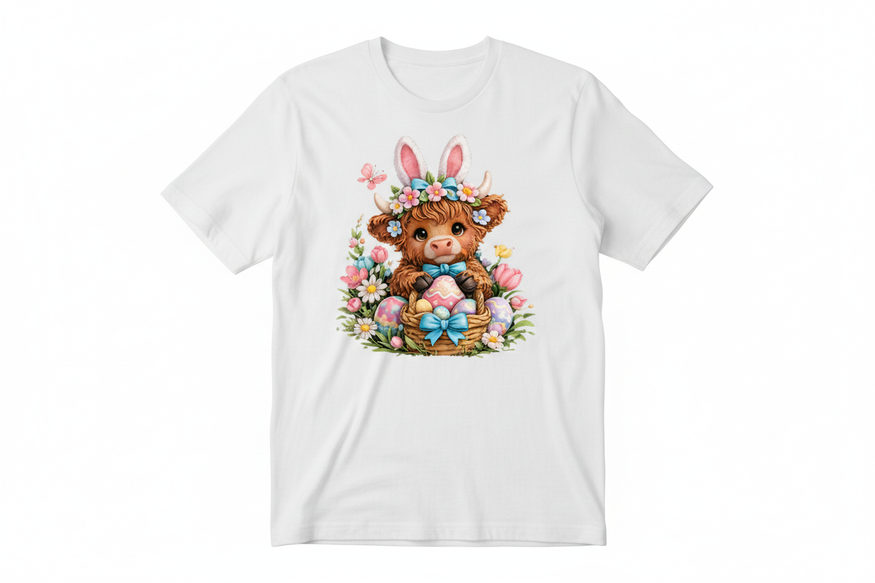 Cute Easter Highland Cow Shirt Collection