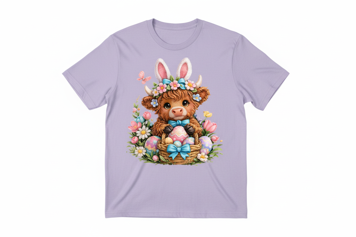 Cute Easter Highland Cow Shirt Collection