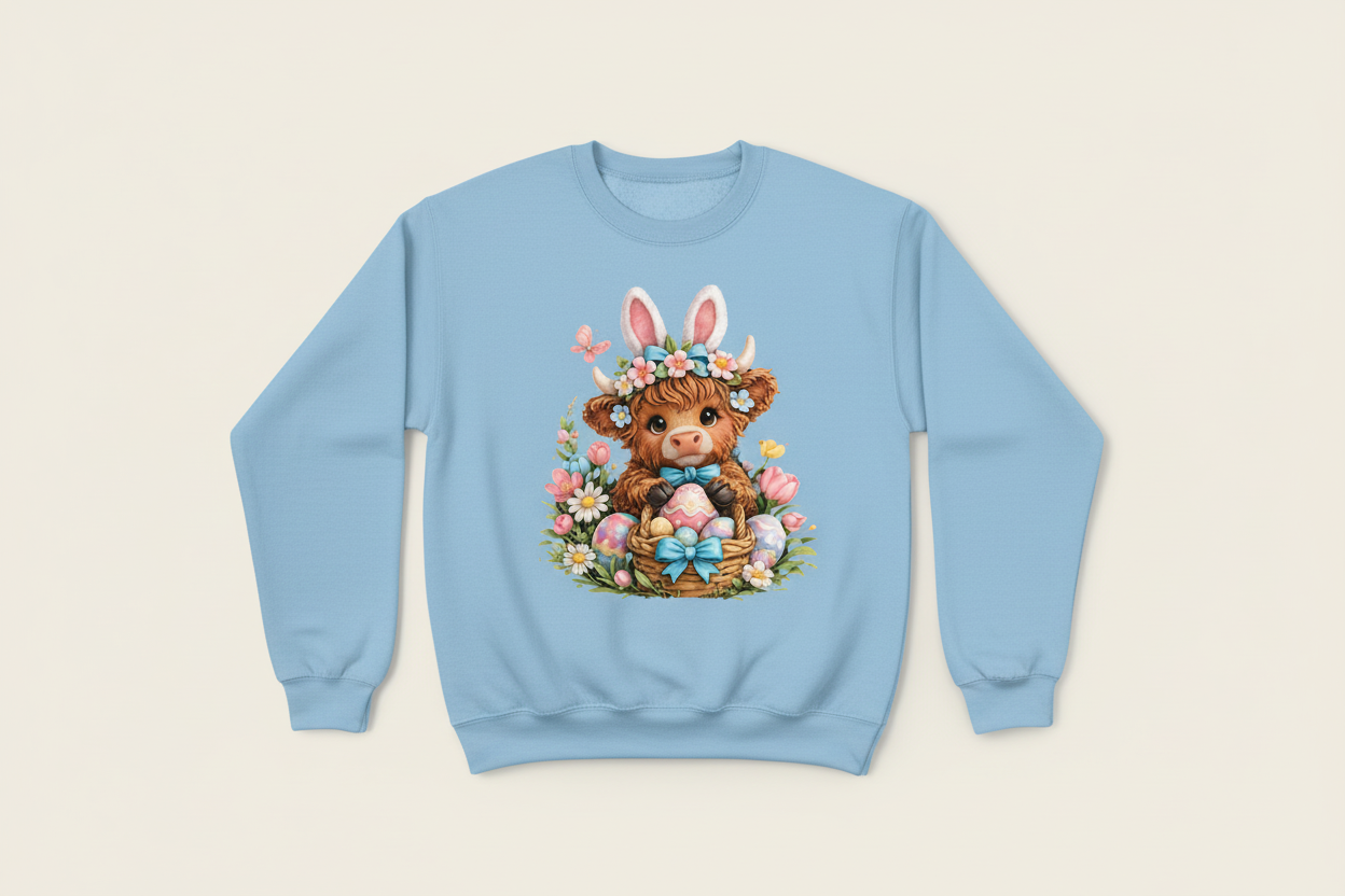 Cute Easter Highland Cow Shirt Collection