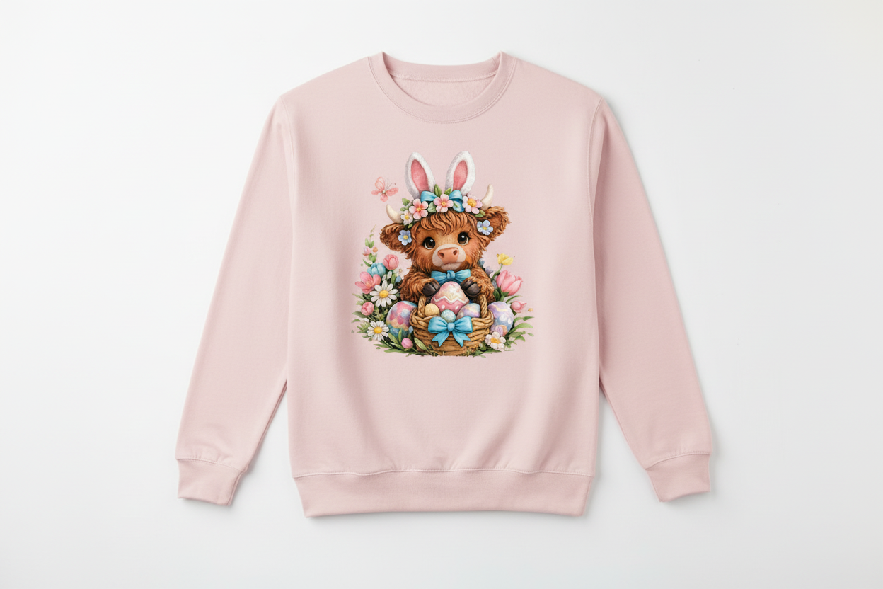 Cute Easter Highland Cow Shirt Collection
