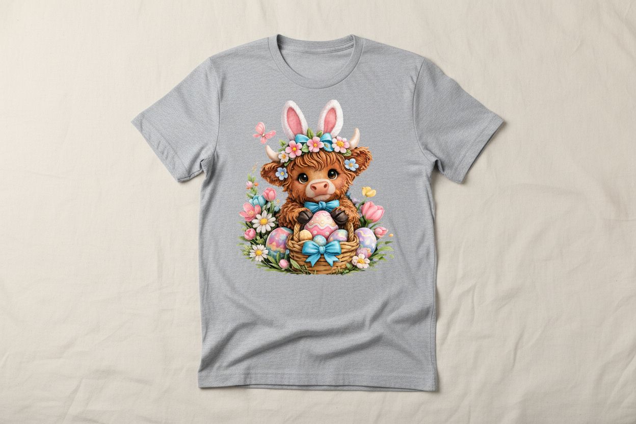 Cute Easter Highland Cow Shirt Collection
