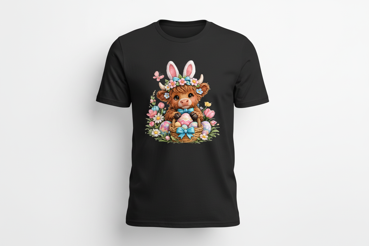 Cute Easter Highland Cow Shirt Collection