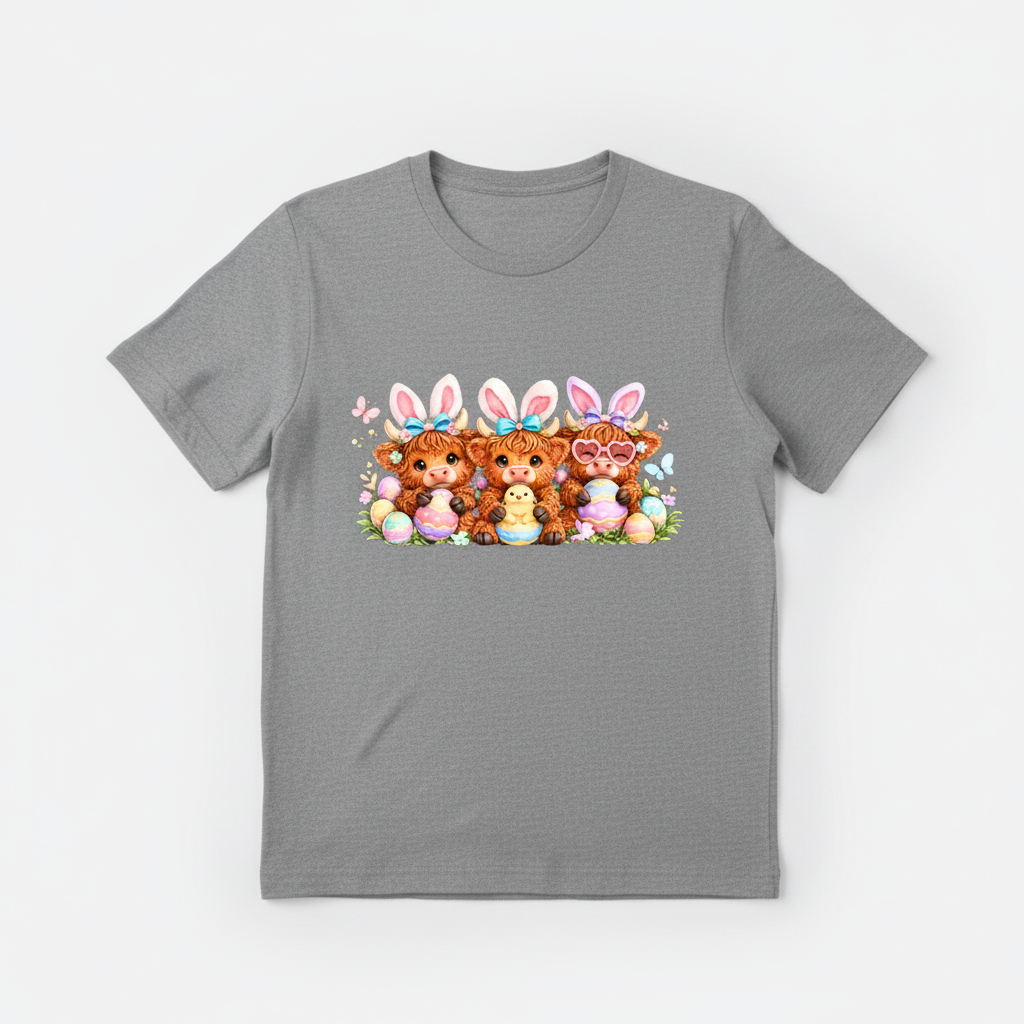 Cute Easter Highland Cow Shirt Collection