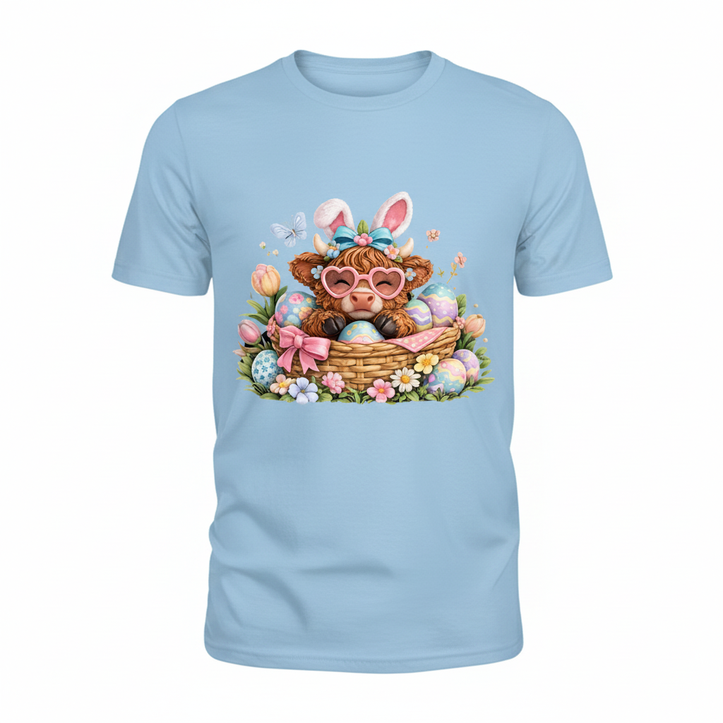 Cute Easter Highland Cow Shirt Collection