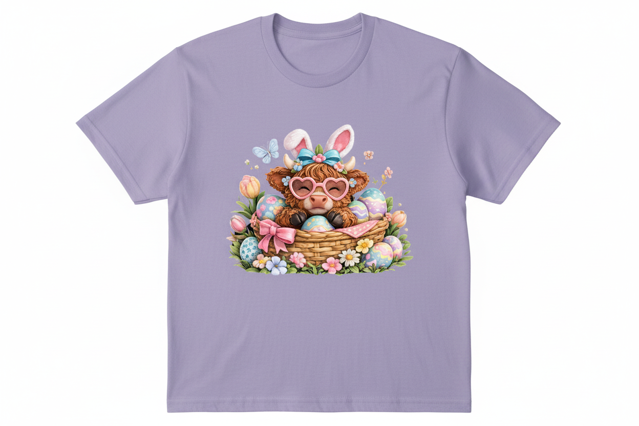 Cute Easter Highland Cow Shirt Collection