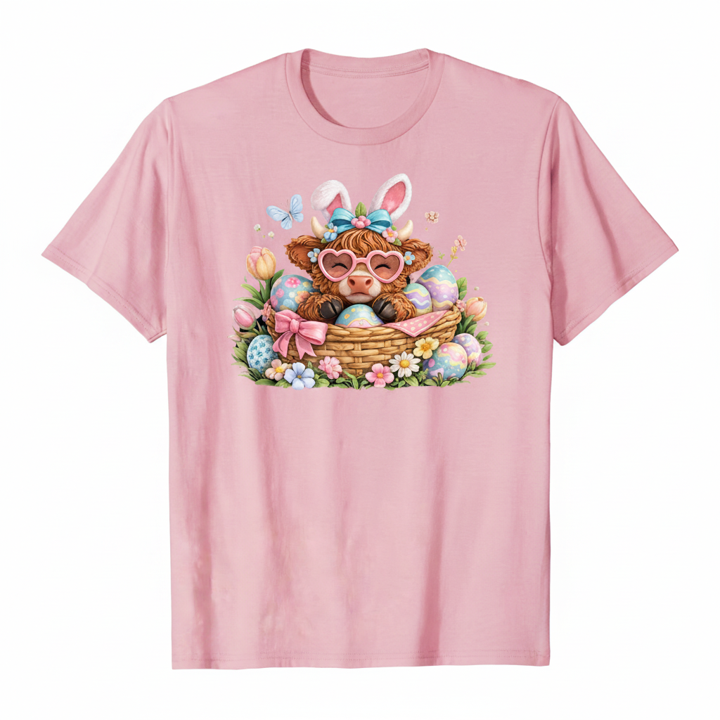 Cute Easter Highland Cow Shirt Collection