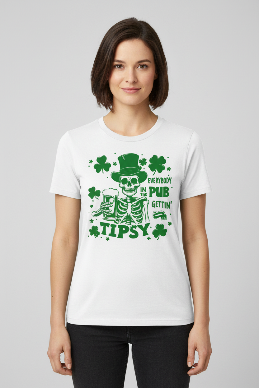Everybody in the Pub Gettin’ Tipsy – Funny St. Patrick’s Day T-Shirt