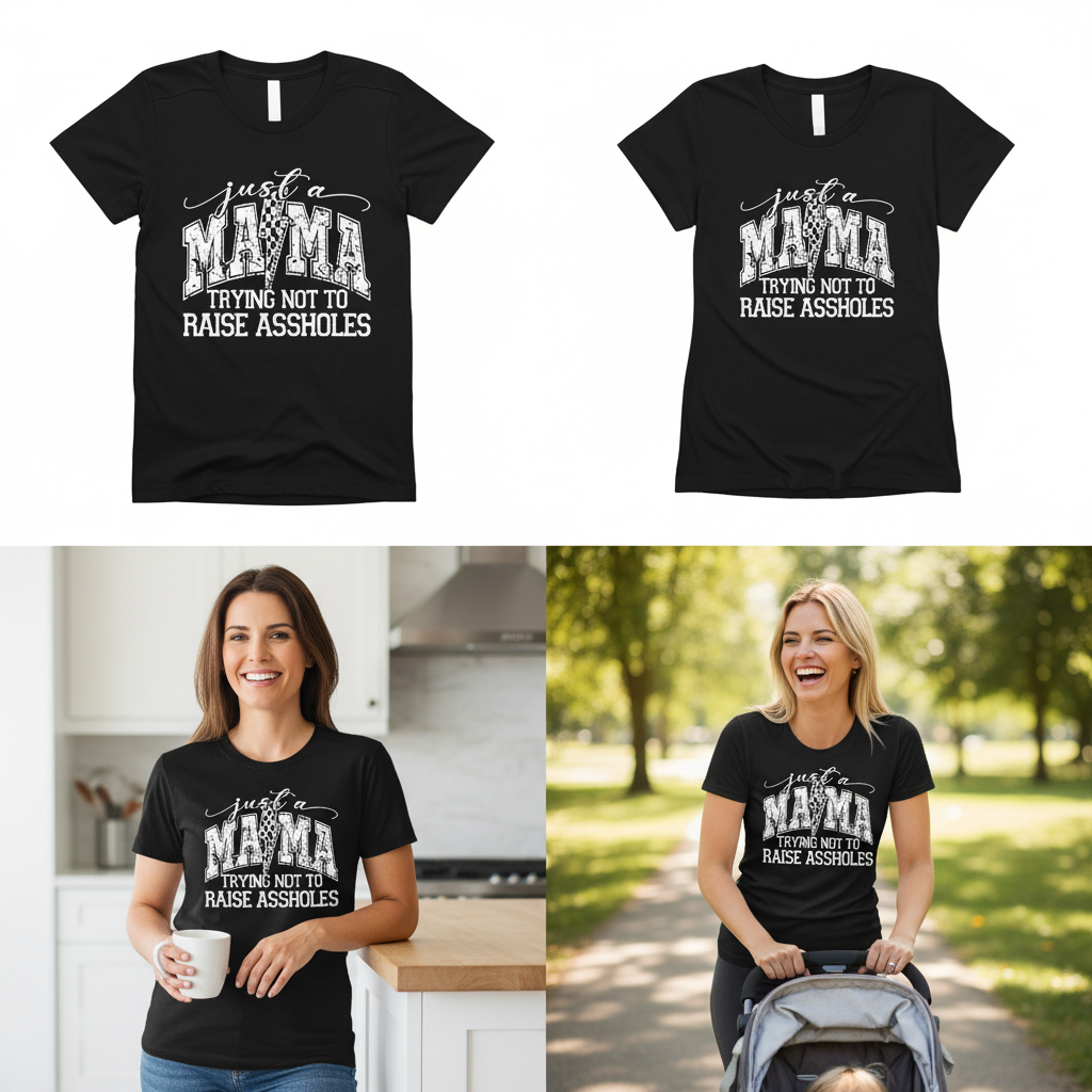 Just A Mama Trying Not to Raise A**holes Tee