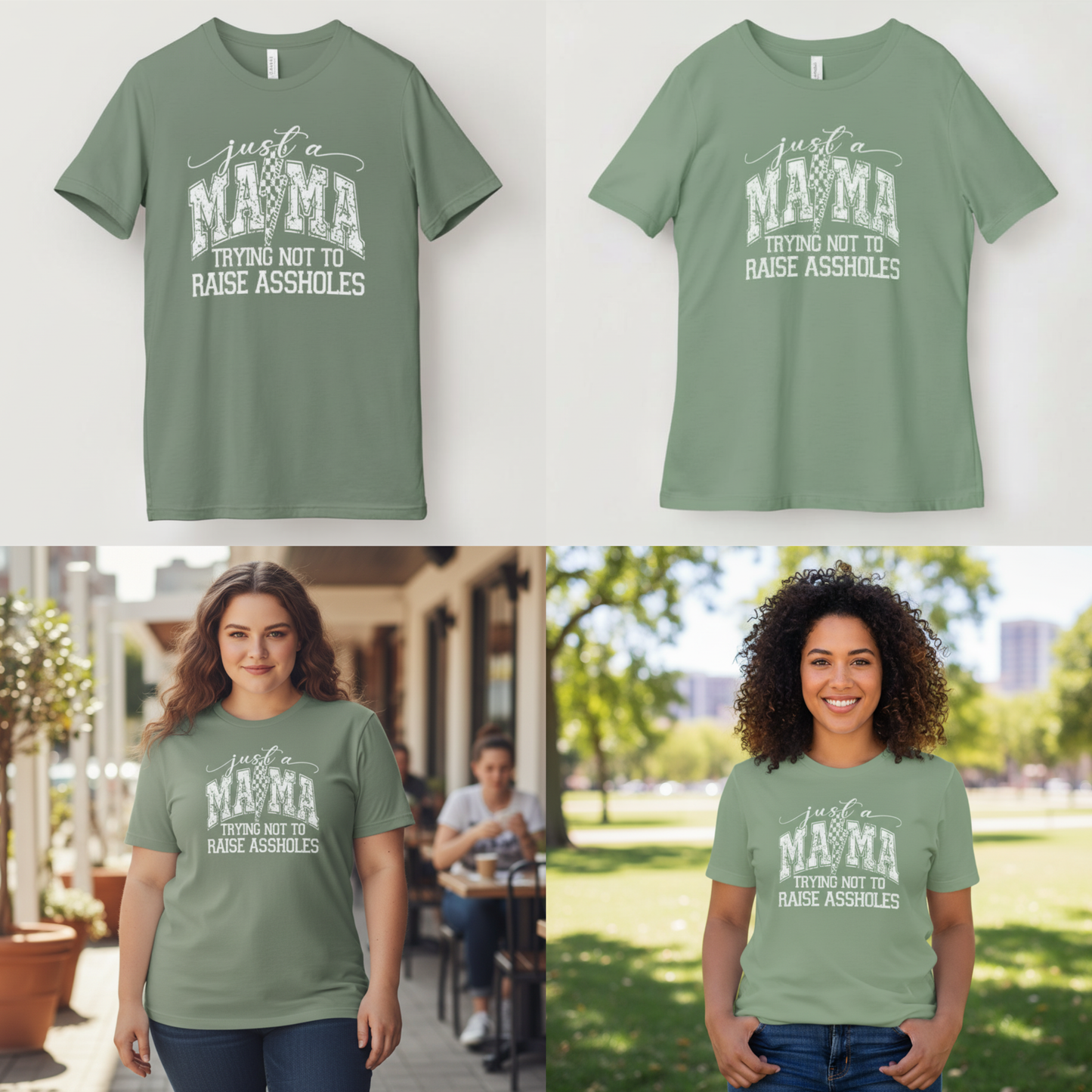 Just A Mama Trying Not to Raise A**holes Tee